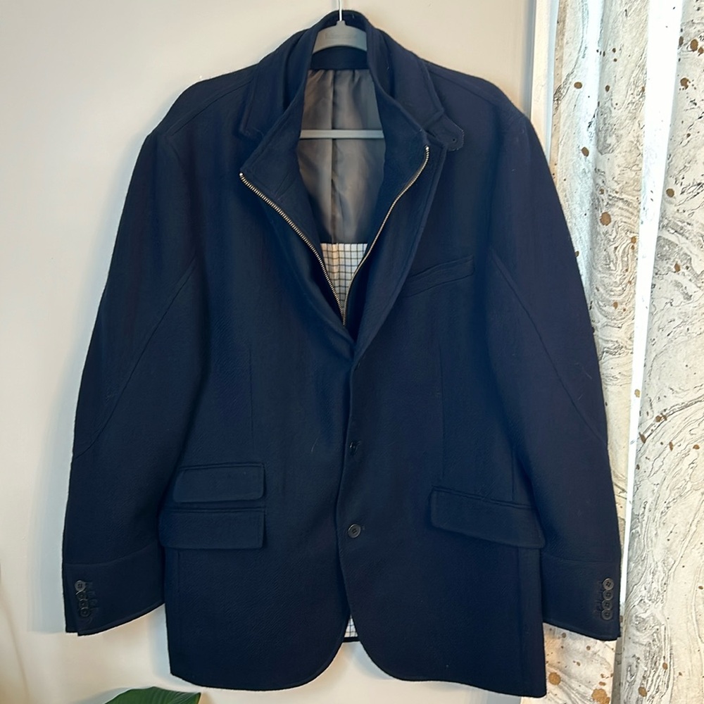 NWOT! Flynt Rizzo Mens Wool and cashmere Blend Sports Coat Hybrid Zipper Button
